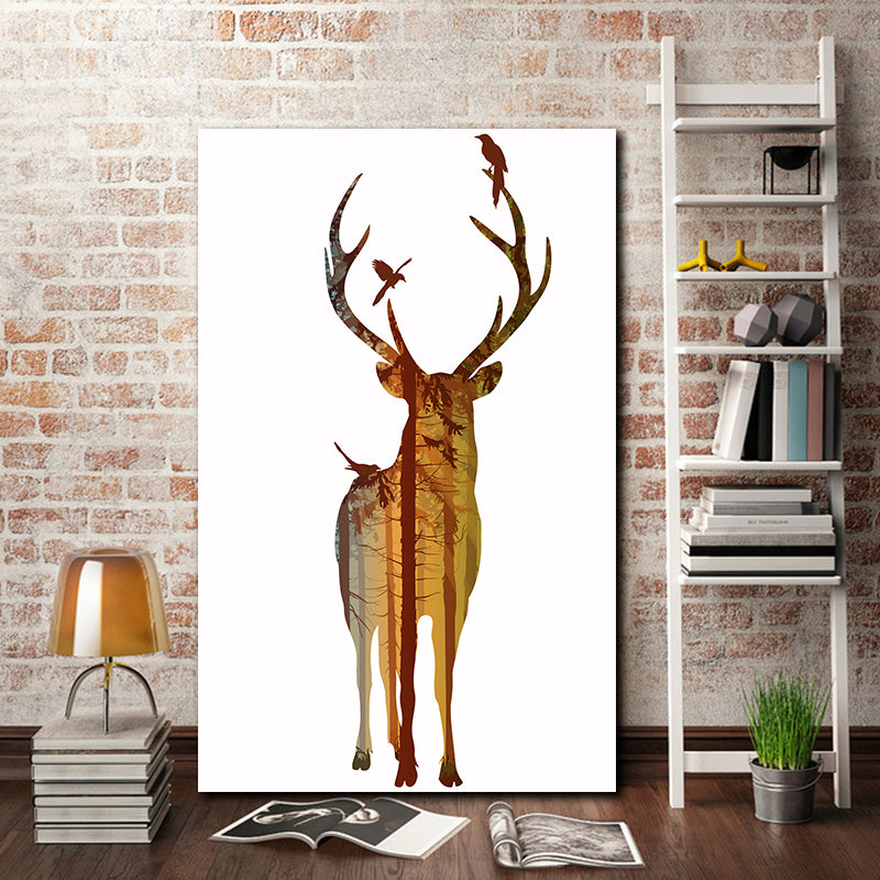 Miico Hand Painted Oil Paintings Simple Style Male Deer B Wall Art For Home Decoration Painting