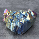 Purple Rainbow Aura Quartz Natural Point Cluster Gemstone Crystal Home Decorations
