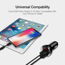 RAXFLY 2.4A Dual USB LED Display Car Charger For iPhone X 8Plus Oneplus 5t Xiaomi 6 Mi A1 Note 3 S8