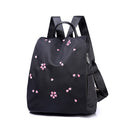 Embroidered Backpack Travel Student Bag Canvas Anti-theft Lightweight Waterproof Bag