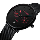 CRRJU 2162 Fashion Business Style 24hours Calendar Alloy Case Men Simple Dial Quartz Watch