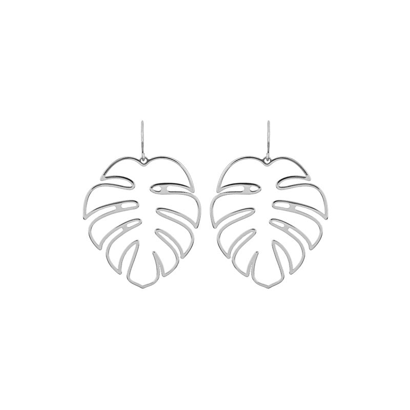 Statement Ear Drop Earring Trendy Hollow Leaves Ethnic Jewelry Long Dangle for Women