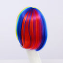 Anime Rainbow Wigs Colorful BOB Head Short Hair Wig Full Bangs High Temperature Wire Headcover Cosplay Hair Wigs