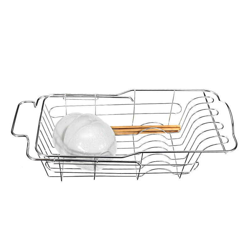 Stainless Steel Dish Drainer Drying Rack Holder Bowl Storage Basket Kitchen Sink Drain Shelf