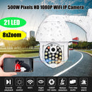 GUUDGO 21 LED IP Camera 8X Zoom WiFi Dome Surveillance Camera Full Color Night Vision IP66 Waterproof Pan/Tilt Rotation