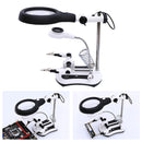 10X Soldering Magnifier Desk Lamp Repair Clamp Desktop Magnifying Glasses with 18 LED Light