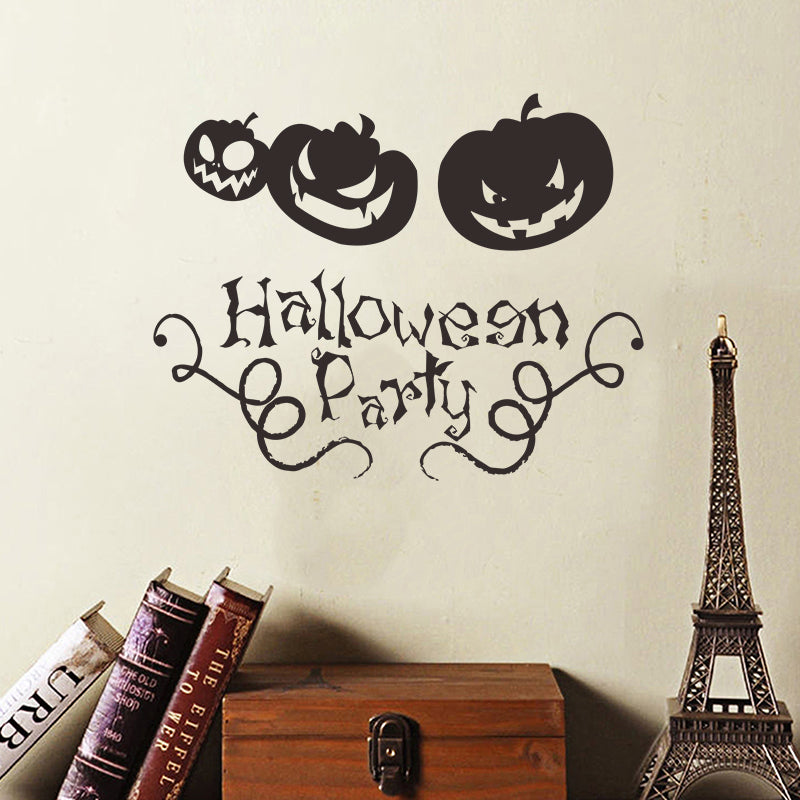 Miico FX3033 Halloween Sticker Creative Cartoon Wall Sticker Ghost Pumpkim Pattern Removable Sticker