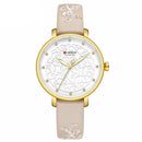 CURREN 9046 Crystal Leather Band Women Wrist Watch Elegant Design Quartz Watch