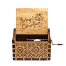 Antique Carved Wooden Hand Cranked Music Box Christmas Birthday Gift Home Decorations Crafts