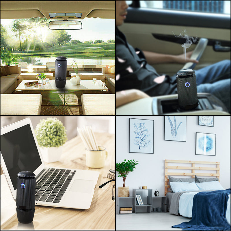 AUGIENB HEPA Ioniser Car Air Purifier Portable Humidifier Oil Aroma Diffuser