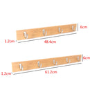 Metal Hooks Wall Mounted Bamboo Hanging  Rack Wall Hanger for Coat Clothes Towel