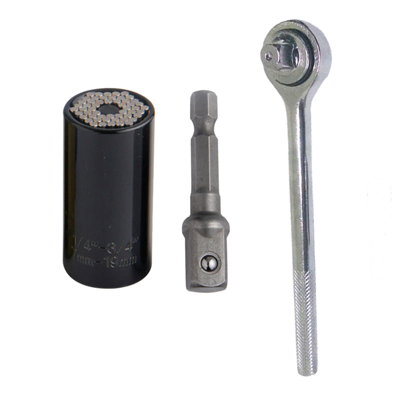 Universal Socket 3pcs 7-19mm Multi-Function Gator Socket Adapter Magical Grip Wrench Adapter Set