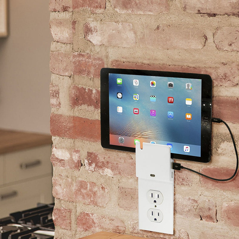 LUSTREON AC110-125V 15A Duplex Decor USB Nightlight Outlet Wall Plate Cover for Light Switches