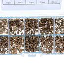 Suleve MXBN2 500Pcs M2/M2.5/M3 Metric Threaded Brass Knurl Round Insert Nut Assortment Set