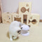 Loskii Pet Laser Cat Toys Feather Ribbon Laser Electric Cat Toy Turntable USB Charging