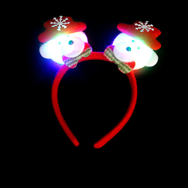 Flashing Double-heads Christmas Head Clasp Headbrand Christmas Hair Hoop Christmas Party Supplies