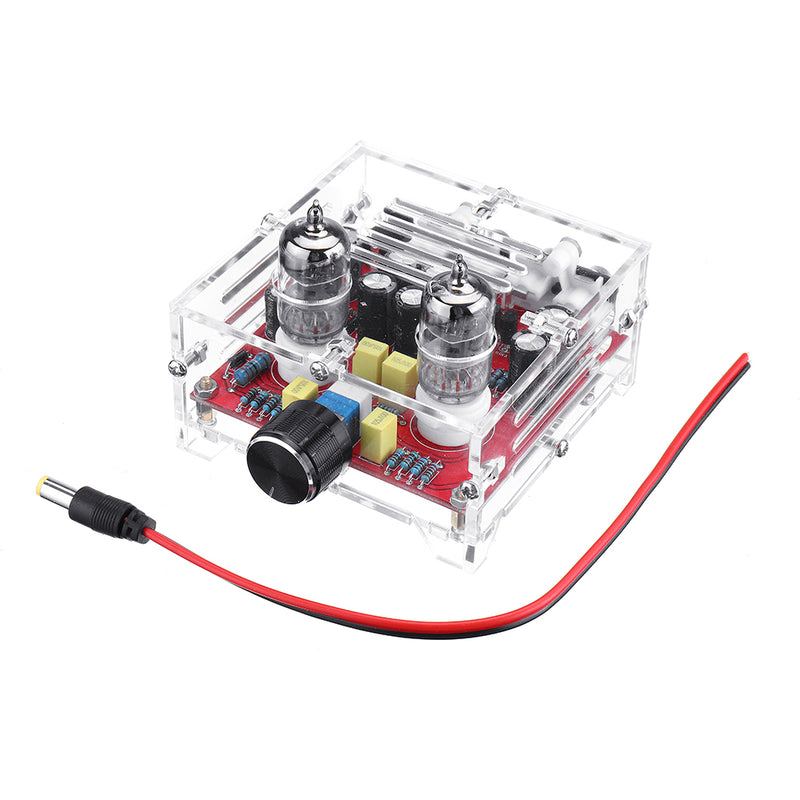 XH-A201 HiFi 6J1 Tube Preamplifier Board Class A Amplifier Audio Finished Board Pre-amp with Crystal Shell