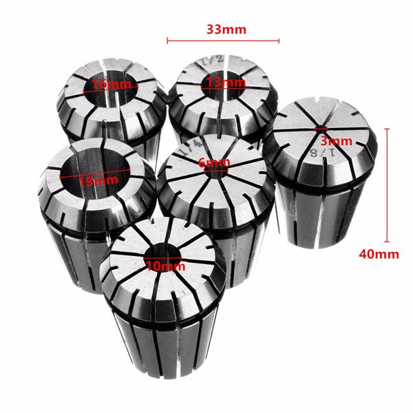 6pcs ER32 Spring Collet Set 1/8 Inch to 3/4 Inch Chuck Collet for CNC Milling Lathe Tool