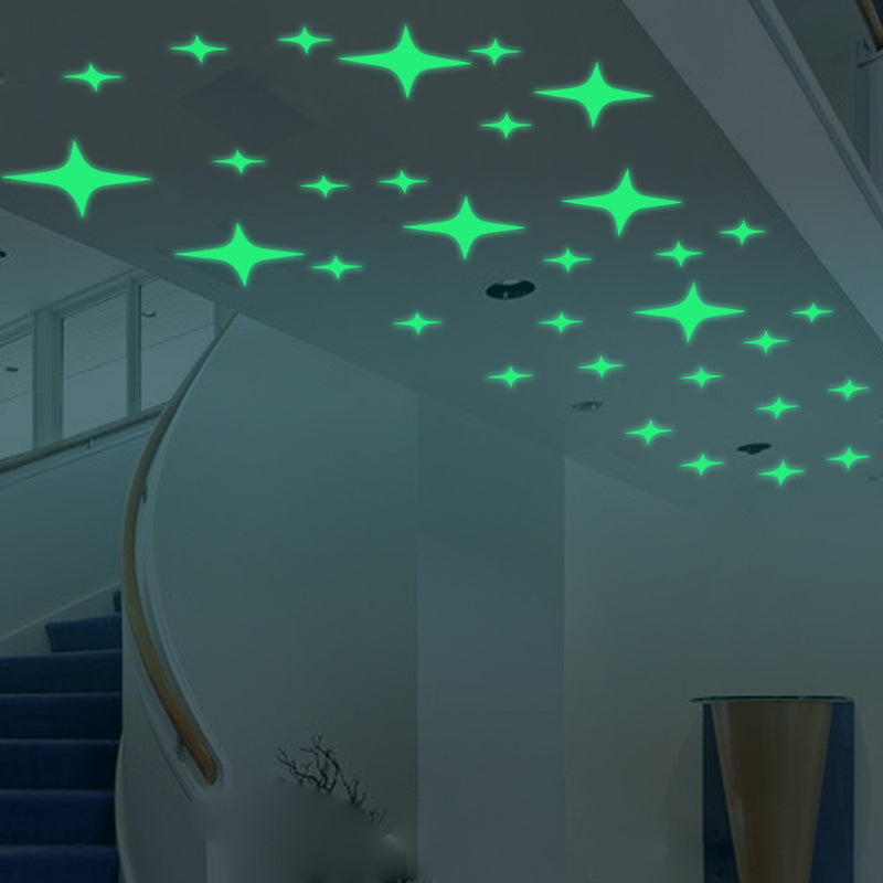 Honana DX-168 22PCS Fluorescent Glow Blinking Stars Wall Sticker Home Bedroom Decor