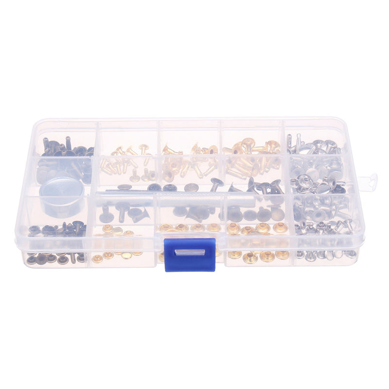 138pcs Single Cap Rivets Tubular Studs Fixing Tool For Leather Craft Tool