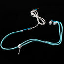 Glow In The Dark Zipper Metal Luminous Light Earphones Earbuds With Mic