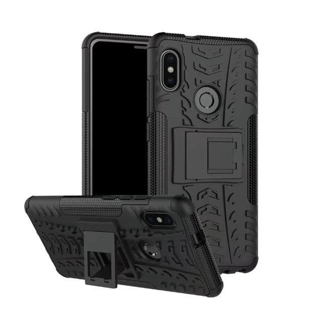 Bakeey Armor Shockproof Holder Dual Rugged Silicone+PC Protective Case For Xiaomi Redmi Note 5