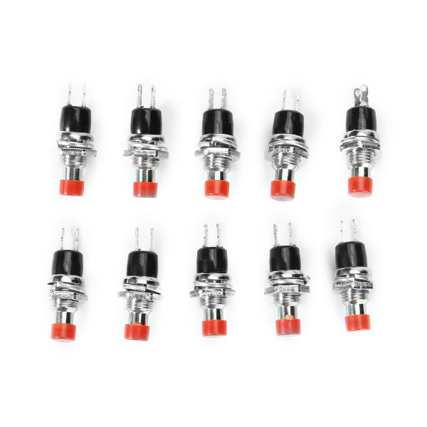 Wendao PBS-110 250V 1A 7mm Self-reset Switch NC Push Button Round 10pcs