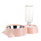 Automatic Pet Dog Cat Smart Food Water Feeder Bowl Dish W/ 500ml Bottle Drink