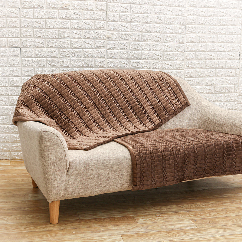 Universal Seater Slipcover Sofa Pad Cover Towel Protective Furniture Decor Brown