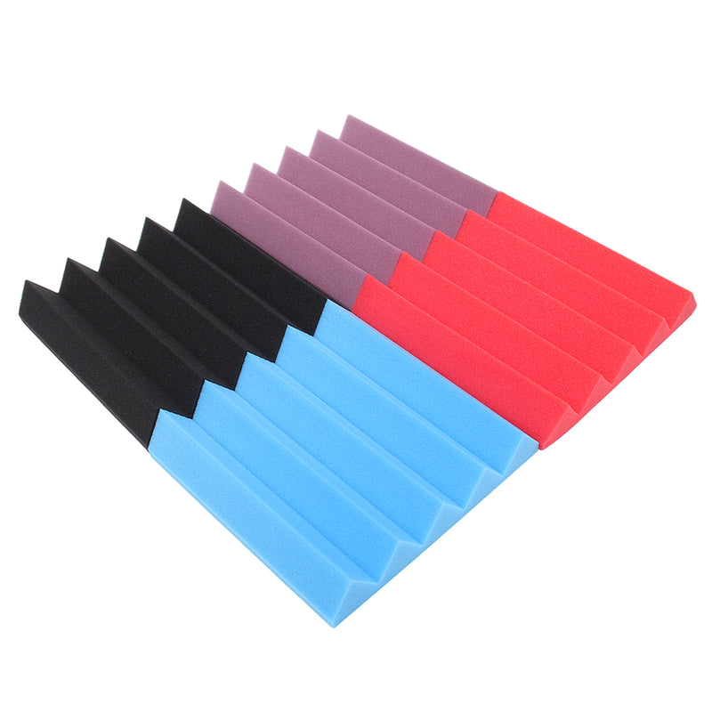 6Pcs 25x25x5cm Acoustic Wedge Foam Tile Sound Absorption Panel Soundproof