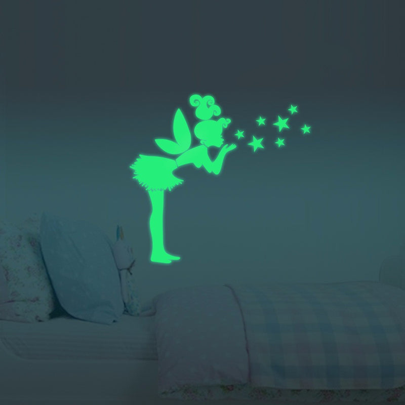 Honana DX-147 57x70cm Fluorescent Glow Angel Blew The Stars Wall Sticker