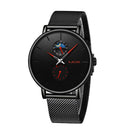 LIGE 9955 Moon Phase Date Display Ladies Wrist Watch Waterproof Full Steel Quartz Watch