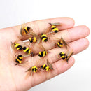 ZANLURE 10PCS/Set 15mm Bumble Bee Lure Fishing Lure Artificial Insects Bait with