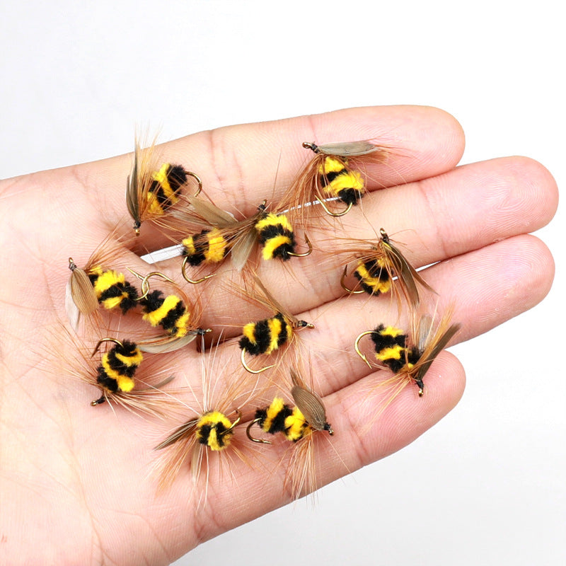 ZANLURE 10PCS/Set 15mm Bumble Bee Lure Fishing Lure Artificial Insects Bait with