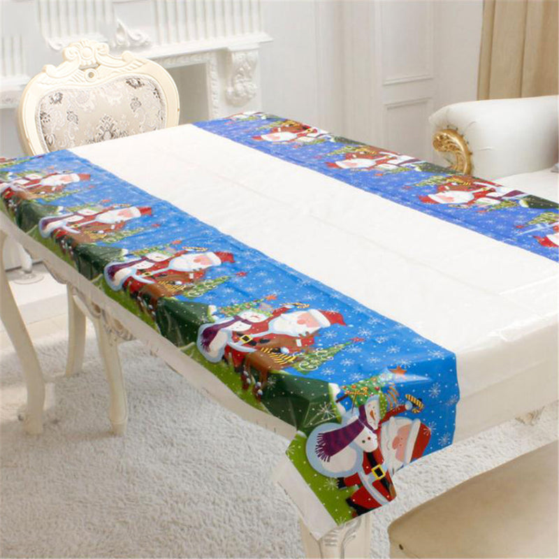 1PC 110x180cm Rectangular Disposable Table Cloth Christmas Tablecloth Printed Table Cover New Year