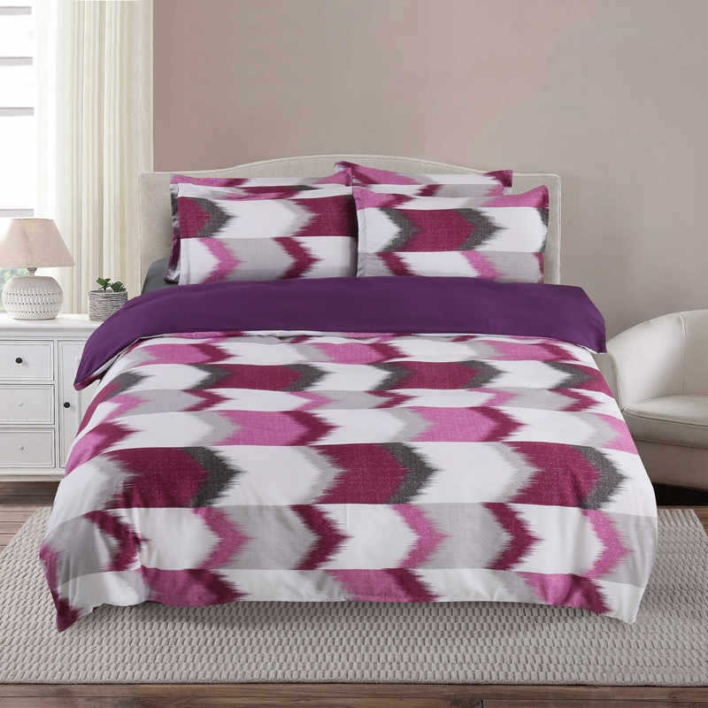 3 PCS Bedding Sets Geometric Lattice Pattern Quilt Cover Pillowcase For Queen Size