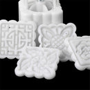 4 Stamps Moon Cake Square Mould 3D DIY Mooncake Mold Mid-autumn Festival Baking Accessories