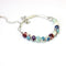 Vintage Colorful Beads Cuff Bracelets Silver Fish Pattern Ceramic Bracelet Ethnic Jewelry for Women