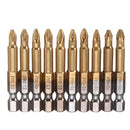 10pcs PH2 Cross Head Screwdriver Bits Set 1/4 Inch Hex Shank 50mm Phillips Screwdriver Bits