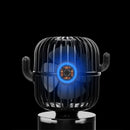 Mini Portable USB Cactus Automatic Oscillating Cooling Fan 80 Degree Rotating Three Level Speed Rechargeable Fan Low Noise