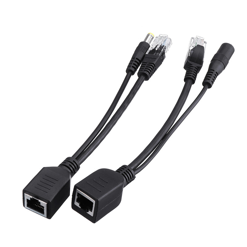 6pcs  POE Adapter Cable Tape Screened POE Switch Cable POE Splitter Injector Power Supply 12V Synthesizer Separator Combiner