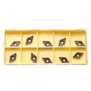 Drillpro 10pcs DCMT0702 EM YBC205 Carbide Insert Turning Tool Holder Inserts For Stainless Steel