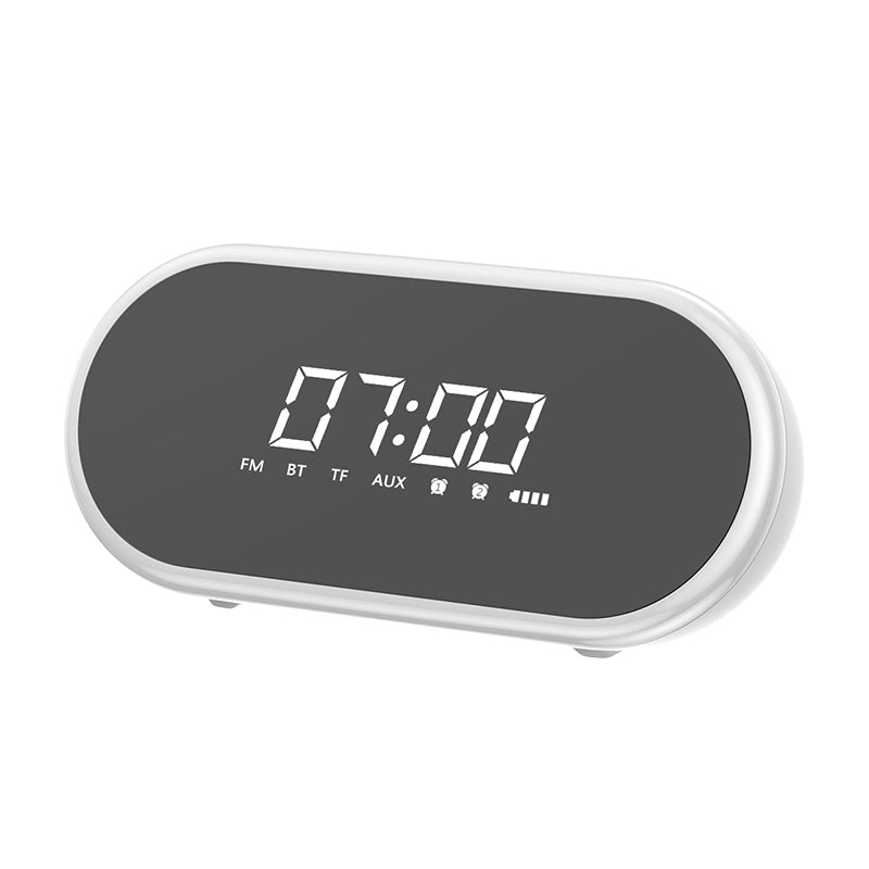 Baseus E09 Wireless bluetooth Speaker HiFi Dual Units Dual Alarm Clock LED Display Light FM Radio TF Card Speaker with Mic