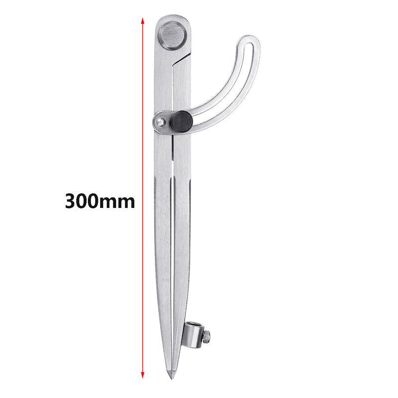 300mm Length Carbon Steel Wing Divider Pencil Marking Compass Circle Maker Adjustable Scriber