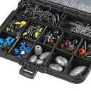 257Pcs Fishing Accessories Tackle Kits Jig Hooks Sinkers Swivels Ring Bearing Set