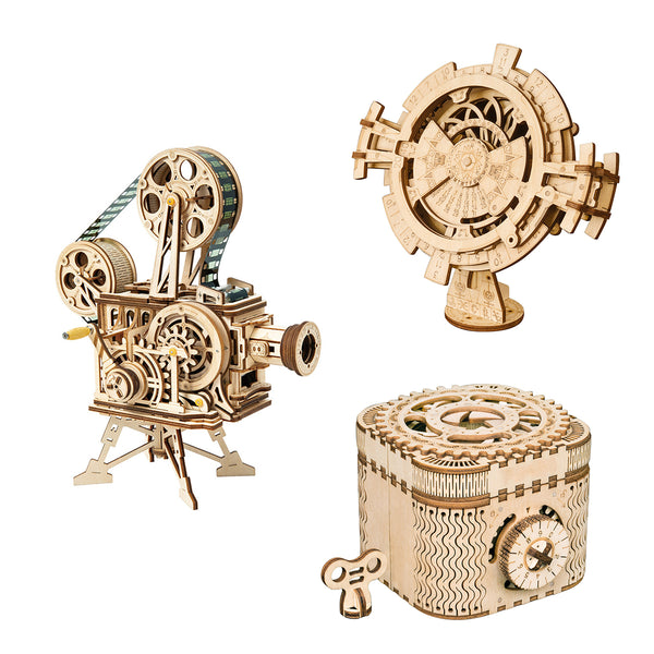 3D Wooden Model Puzzle Game Laser Cutting Assembly Mechanical Toys Gift