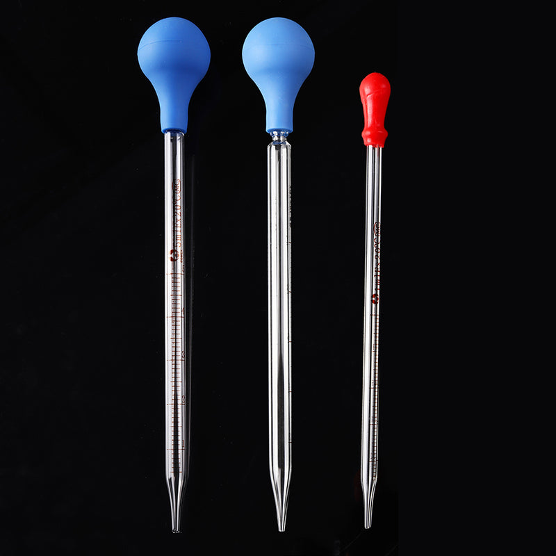 10Pcs/Lot 1/2/5/10ml Plastic Head Graduated Glass Dropper Pipette With Scale