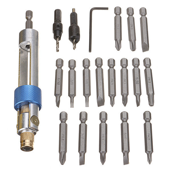 20pcs  1/4 Inch Hex Shank Drill Screwdriver Bit Driver Swivel Head Quick Change Tool