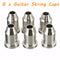 6 x Chrome Guitar String Through Body Ferrule 1/4" String Ferrules for Telecaster