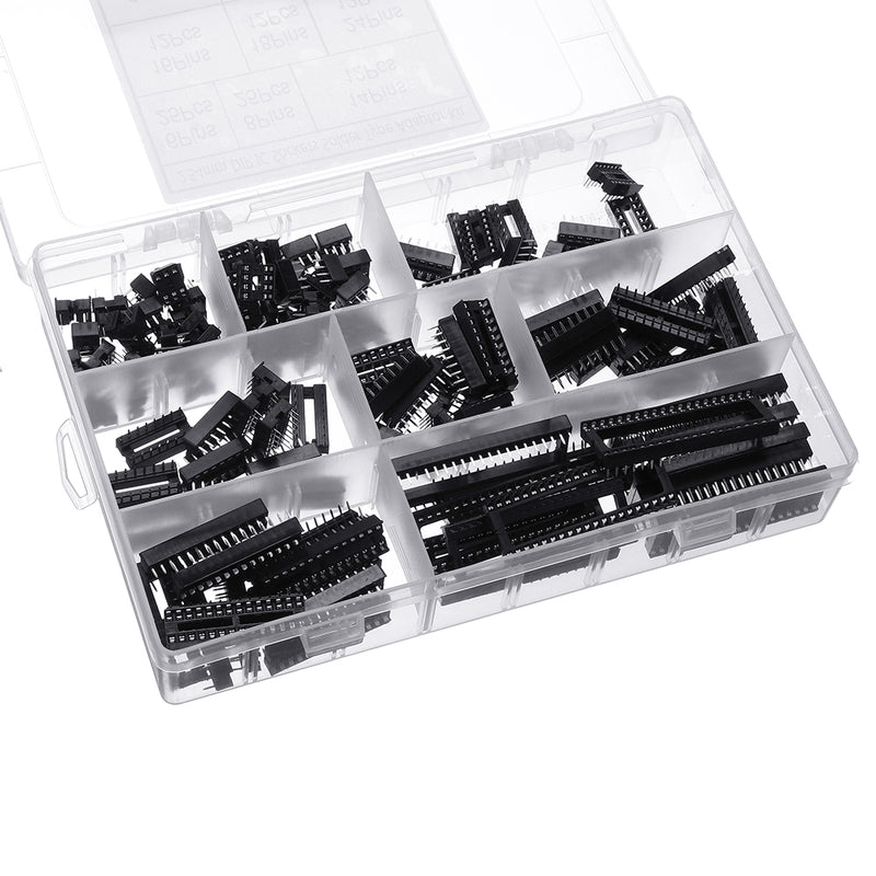 122pcs DIP IC Socket Adaptor Solder Type Socket Kit 6/8/14/16/18/24/28/40 Pins